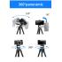 JMARY KP-2205 Aluminum Tripod (134CM), 4-Section Aluminum Legs, Universal Lightweight Tripod with Mobile Phone Holder Mount - Black